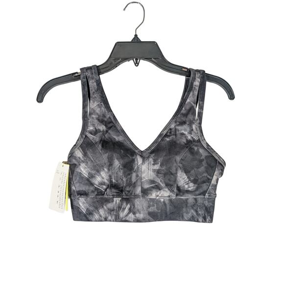 Sports Bra Camo Brushed Tie Dye Print Light Support VNeck All in Motion XS Gray‎ - Picture 1 of 8